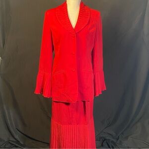 La Belle Vibrant Red Skirt Set
